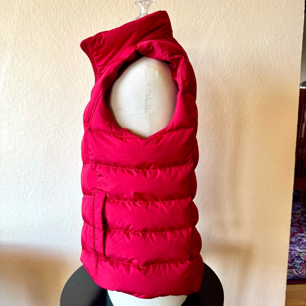 Lands End Womens Hyper Dry 600 fill Down Puffer Vest RED Med - Picture 3 of 6
